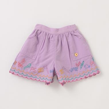 ベビー 落書き柄刺しゅうショートパンツ