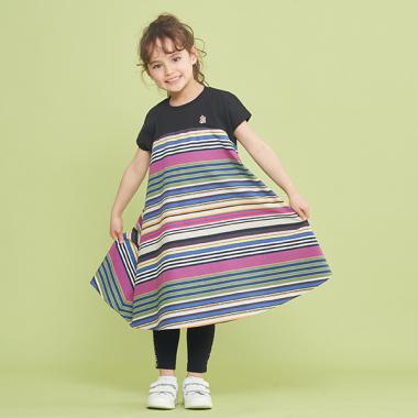 ボーダープリントワンピース