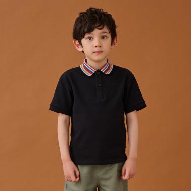 シグネチャーストライプ衿半袖ポロシャツ