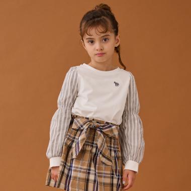 二重袖パフスリーブ長袖Tシャツ