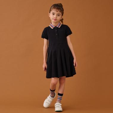 シグネチャーストライプ衿ポロワンピース