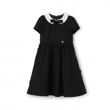 立体花刺しゅう半袖ワンピース