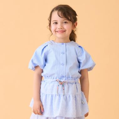 ストライプ半袖ブラウス