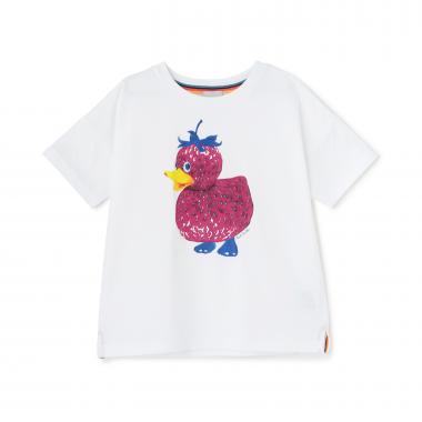 イチゴアヒルプリント半袖Tシャツ