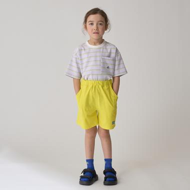 【防汚撥水】ワンポイント刺しゅう4分丈パンツ