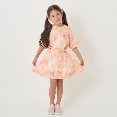 【接触冷感】タイダイ風プリントスカートインナーパンツつき