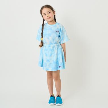 【接触冷感】タイダイ風プリントスカートインナーパンツつき