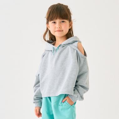 短丈肩だしミニ裏毛トレーナー