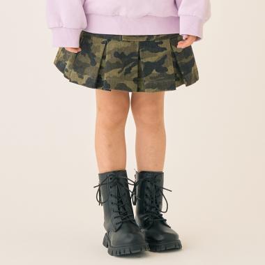 裾ボックスタックスカート/デニム