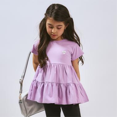 【綿100%】半袖ティアードチュニック