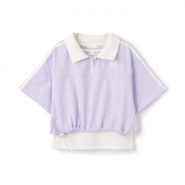【インナーつき】ハーフジップクロップド半袖Tシャツ