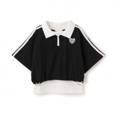 【インナーつき】ハーフジップクロップド半袖Tシャツ