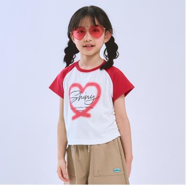 【接触冷感】クロップドラグラン半袖Tシャツ