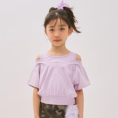 【C/100％】\n肩あきレイヤード半袖Tシャツ