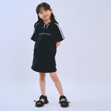 【接触冷感】ライン半袖パーカーセットアップ