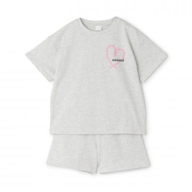 【綿100】スプレーバックプリント半袖Tシャツセットアップ