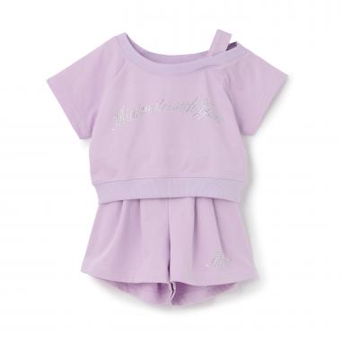 ラインストーン ロゴ\nワンショルTシャツセットアップ