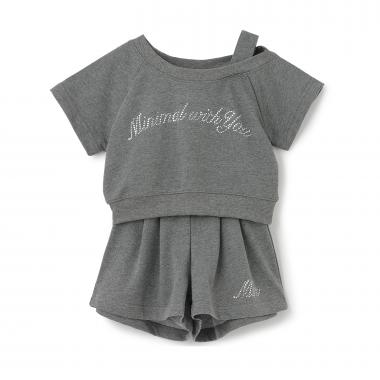 ラインストーン ロゴ\nワンショルTシャツセットアップ