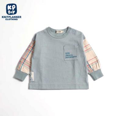 チャックレイヤード風長袖Tシャツ(90)