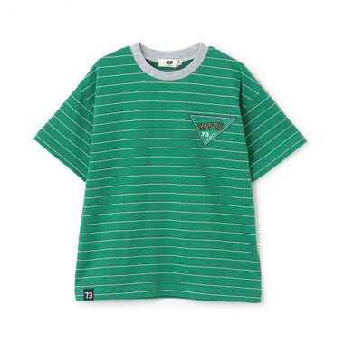 バックプリント マルチボーダー半袖Tシャツ