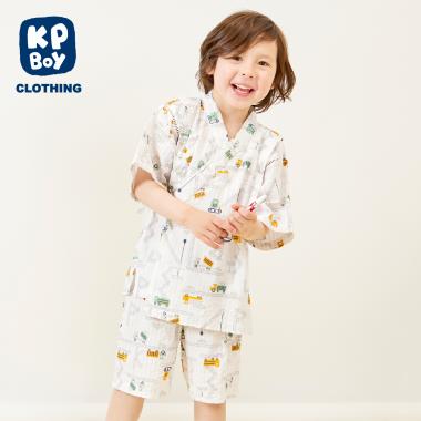 甚平 働く車×鉄骨柄