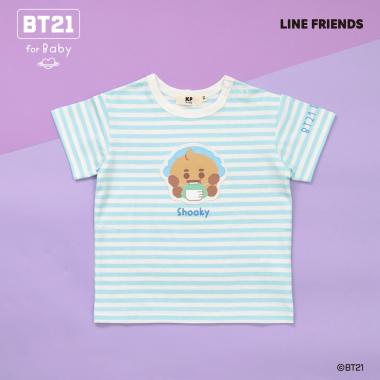 【BT21】アップリケボーダー半袖Tシャツ