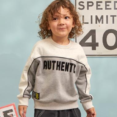 胸切り替えバイカラー トレーナー