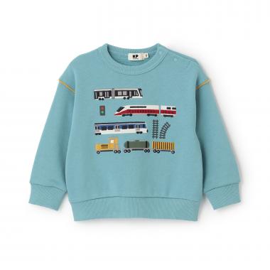 電車アップリケ トレーナー