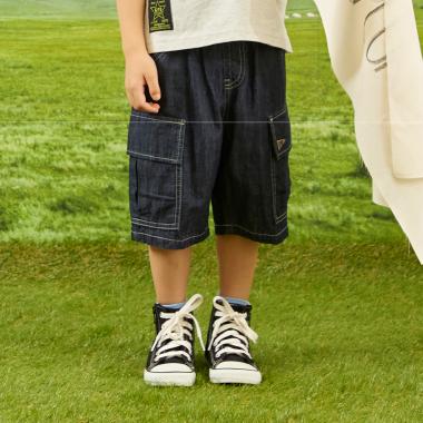 デニム カーゴハーフパンツ