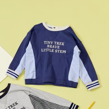 ストライプづかい長袖Tシャツ