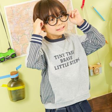 ストライプづかい長袖Tシャツ