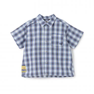 オンブレチェック 半袖シャツ