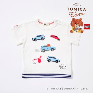 トミカとトム くるまアップリケ Tシャツ
