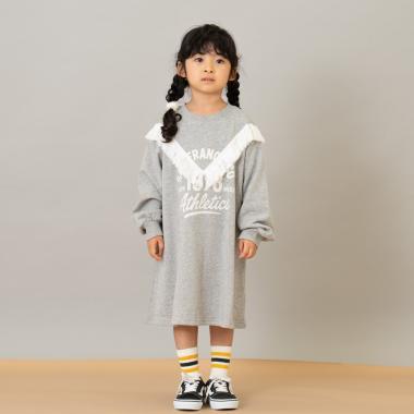 フリンジ付きプリントワンピース