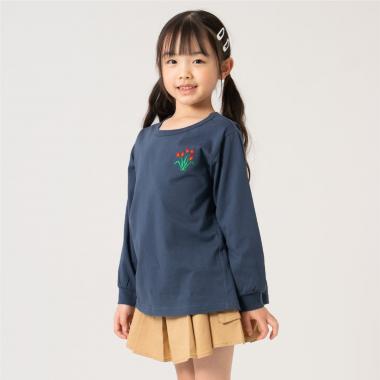 【365D】ワンポイントししゅうAラインロンT