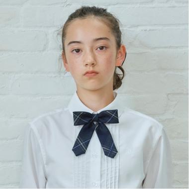 *綾織ウールチェックリボンタイ