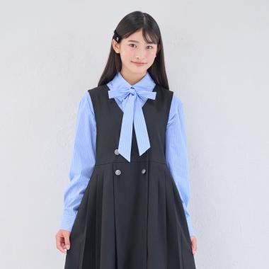 レース衿ボウタイブラウス