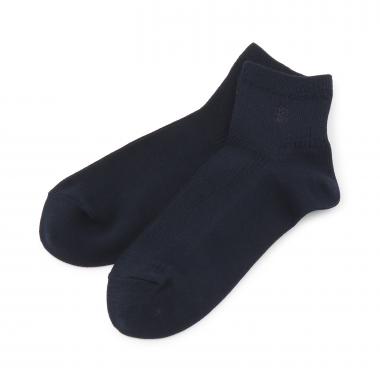 【卒服】10cm丈リブロゴ刺しゅうソックス