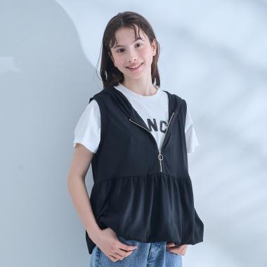 【AMI】【接触冷感】バルーンパーカ×Tシャツセット