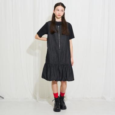 【AMI】【接触冷感】デニムバルーンジャンスカインナーセット