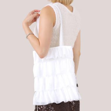 【キャセリーニ】メッシュフリルトート