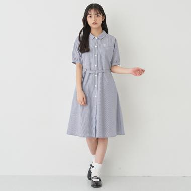 ベルテッドストライプワンピース