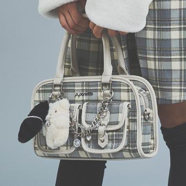 配色ボストンバッグ