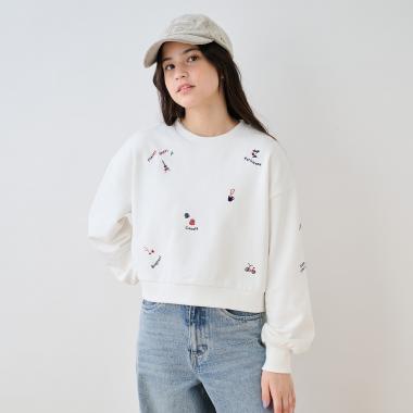 【130cmあり】パリ柄刺しゅうプルオーバー