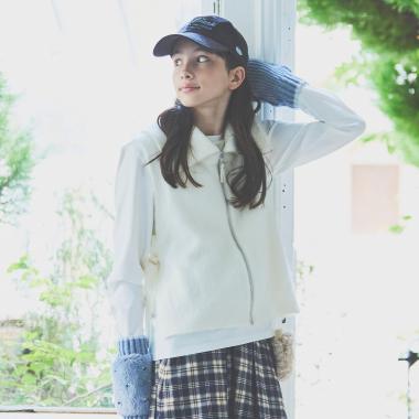 【130cmあり】ZIPニットベスト×ロンTセット