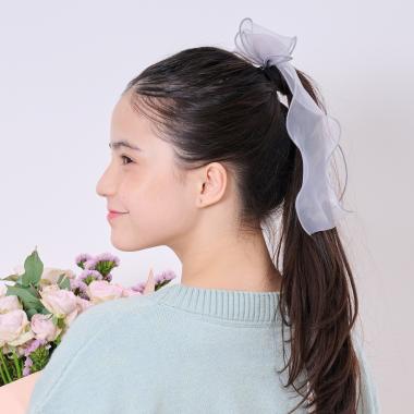 シアーリボンヘアゴム