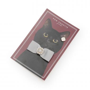 ビジューリボンブローチ