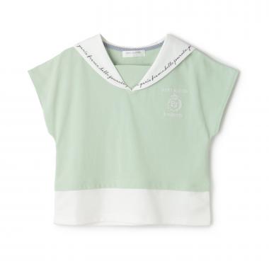 【130cmあり】セーラーレイヤードトップス