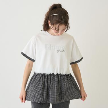 【接触冷感】ペプラムチェックプルオーバー