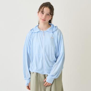 【130cmあり】【UVカット・接触冷感】カットソージップパーカ